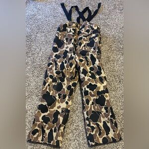 Columbia Men's Brown Black Camo Bib Snow Pants with Suspenders